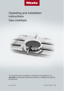 Manual Miele KM 3014 Hob