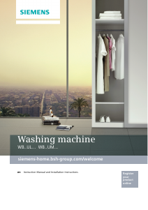 Handleiding Siemens WB23UL000W Wasmachine