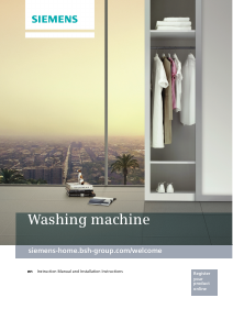 Manual Siemens WM10E262HK Washing Machine