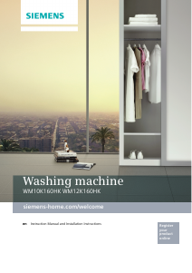 Manual Siemens WM10K160HK Washing Machine