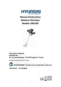 Mode d’emploi Hyundai HM1200 Mélangeur à ciment