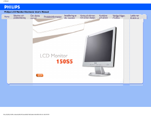 Bruksanvisning Philips 150S5FS LCD skärm