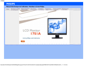 Mode d’emploi Philips 17S1AB Moniteur LCD