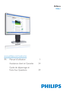 Mode d’emploi Philips 190BL1 Brilliance Moniteur LCD