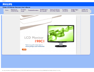Bruksanvisning Philips 190C1SB LCD skärm