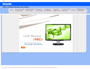 Mode d’emploi Philips 190C1SB Moniteur LCD