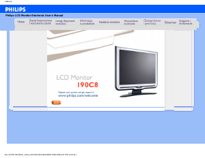 Instrukcja Philips 190C8FS Monitor LCD