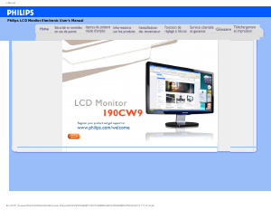 Mode d’emploi Philips 190CW9FB Moniteur LCD