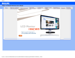 Manual Philips 190CW9FB Monitor LCD