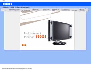 Manual Philips 190G6FB Monitor LCD