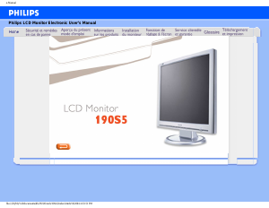 Mode d’emploi Philips 190S5FG Moniteur LCD