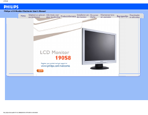 Handleiding Philips 190S8FB LCD monitor
