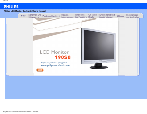 Bedienungsanleitung Philips 190S8FS LCD monitor