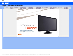 Manuale Philips 190VW9FB Monitor LCD