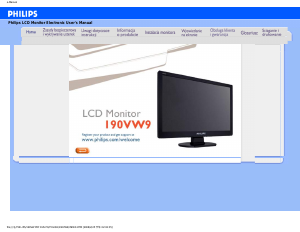 Instrukcja Philips 190VW9FB Monitor LCD