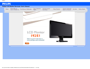 Kullanım kılavuzu Philips 192E1SB LCD ekran