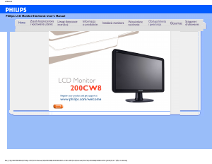 Instrukcja Philips 200CW8FB Monitor LCD