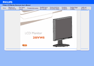 Bruksanvisning Philips 200VW8FB LCD skärm