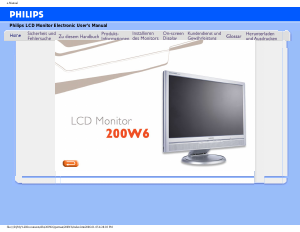 Handleiding Philips 200W6CS LCD monitor