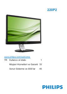 Kullanım kılavuzu Philips 220P2ES LCD ekran
