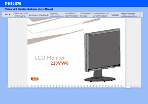 Bedienungsanleitung Philips 220VW8FB LCD monitor
