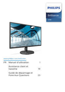 Mode d’emploi Philips 221S8LDAB Moniteur LCD