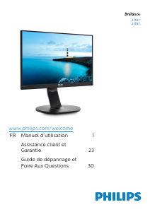 Mode d’emploi Philips 231B7QPJEB Moniteur LCD