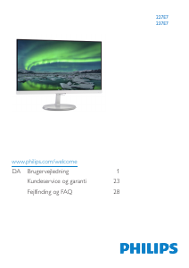 Brugsanvisning Philips 237E7QDSB LCD-skærm
