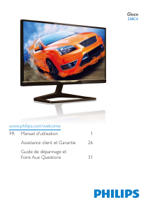 Mode d’emploi Philips 238C4QHSN Moniteur LCD