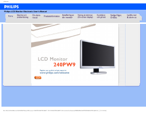 Bruksanvisning Philips 240PW9ES LCD skärm