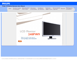 Mode d’emploi Philips 240PW9ES Moniteur LCD