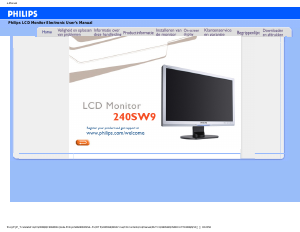 Handleiding Philips 240SW9FS LCD monitor