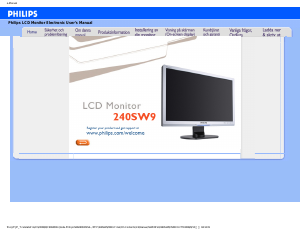 Bruksanvisning Philips 240SW9FS LCD skärm