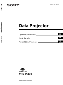 Manual Sony VPD-MX10 Projector