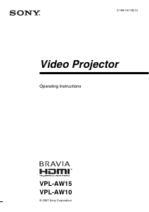Manual Sony VPL-AW10 Projector