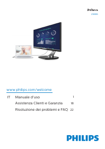 Manuale Philips 258B6QUEB Monitor LCD