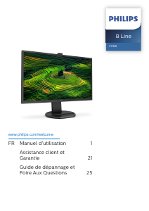 Mode d’emploi Philips 271B8QJKEB Moniteur LCD