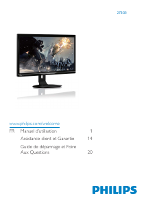 Mode d’emploi Philips 272G5DYEB Moniteur LCD