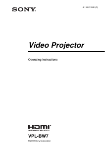 Handleiding Sony VPL-BW7 Beamer