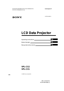Mode d’emploi Sony VPL-CS2 Projecteur
