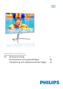Bruksanvisning Philips 276E7QDAB LCD skärm