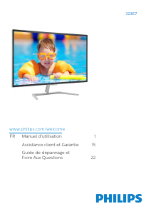Mode d’emploi Philips 323E7QDAB Moniteur LCD