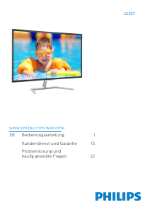 Bedienungsanleitung Philips 323E7QDAB LCD monitor
