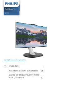 Mode d’emploi Philips 329P9H Moniteur LCD