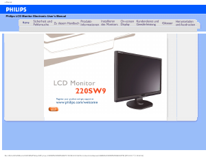 Bedienungsanleitung Philips 220SW9 LCD fernseher