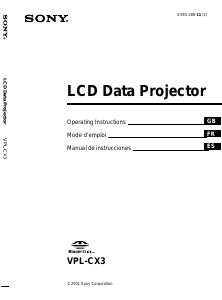 Manual Sony VPL-CX3 Projector