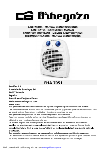 Manual Orbegozo FHA 7051 Aquecedor