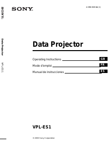 Manual Sony VPL-ES1 Projector