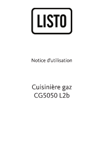 Mode d’emploi Listo CG5050 L2b Cuisinière