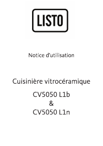 Mode d’emploi Listo CV5050 L1b Cuisinière